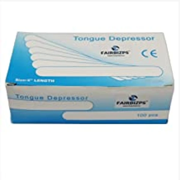 FAIRBIZPS Standard Size Wooden Polished Smooth Edges Tongue Depressor Sterile (Pack of 100)