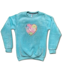 girl woolen soft top 2 - 34, Cyan Aqua