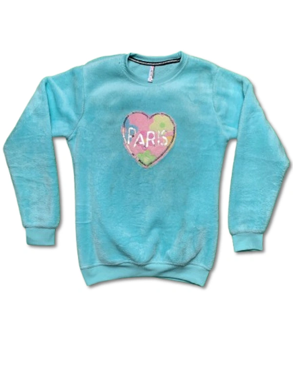 girl woolen soft top 2 - 34, Cyan Aqua