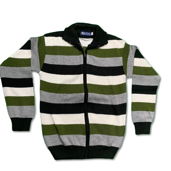 Trendy Zipper Jersey with Collar for Boys - 36, Turtle Green