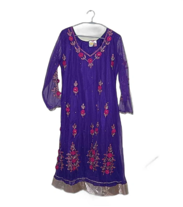 Net Frock Suit With Dupatta Code 56