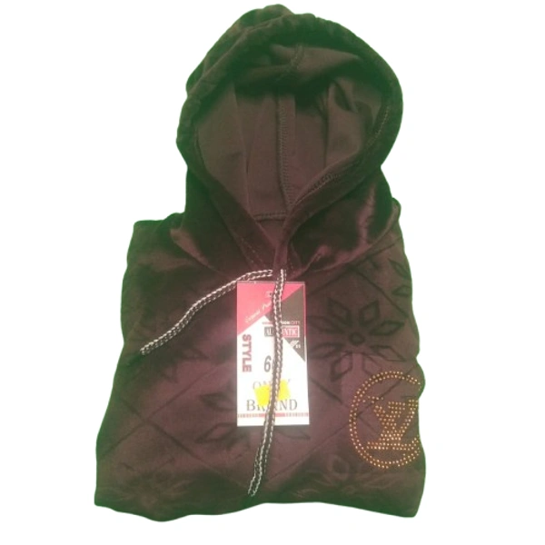 Girls Hoodie Winter 2 Piece Set - 4 to 5 years, Dark Tan