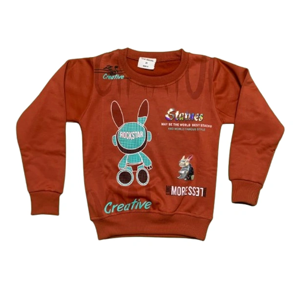 Boys Tensile wollen t shirt - 24, Orange Roughy