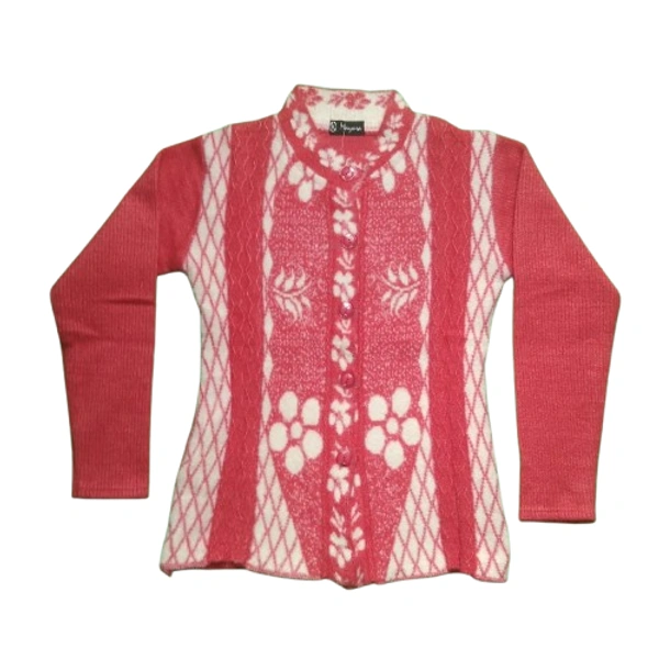 Feather Touch Ladies Cardigan 5 - free, Red Orange