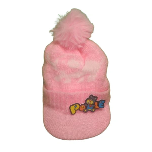 Unisex Woolen Cap with Stylish Patch - 1 to 7 years, mix