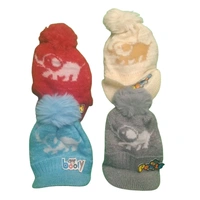 Unisex Woolen Cap with Stylish Patch - 1 to 7 years, mix