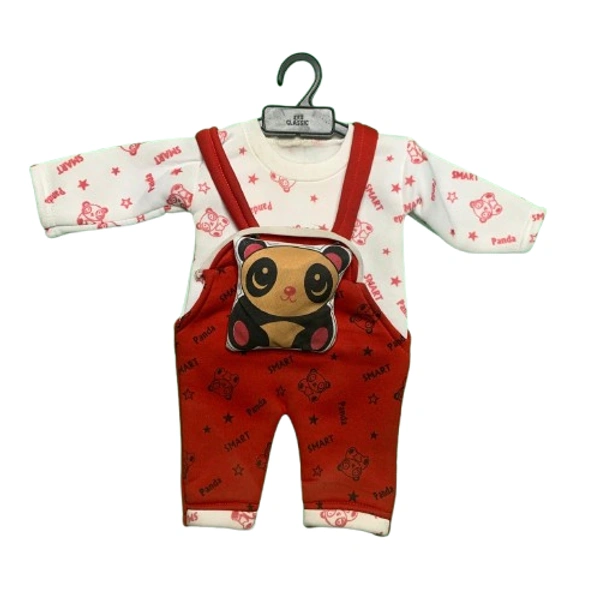 Winter dungaree for kids - 0 to 3 month, Red