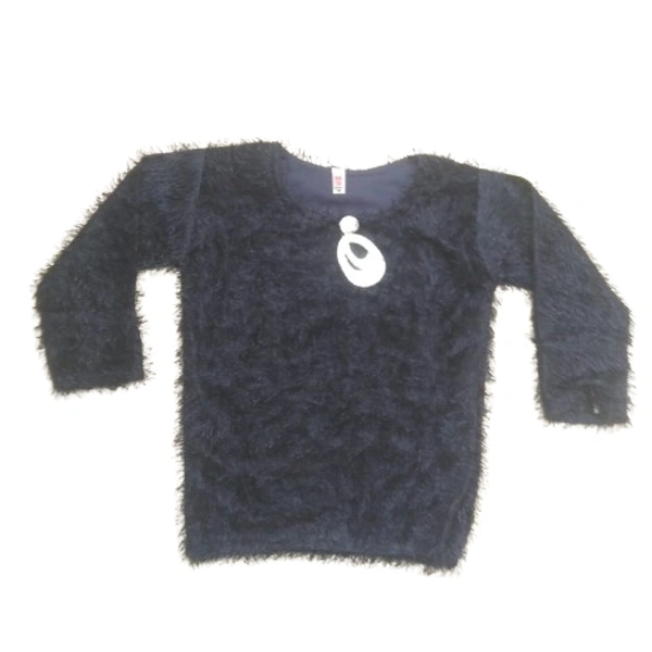 Hairy crop kids girl top - 5 TO 6 YEAR, M, Black Rock