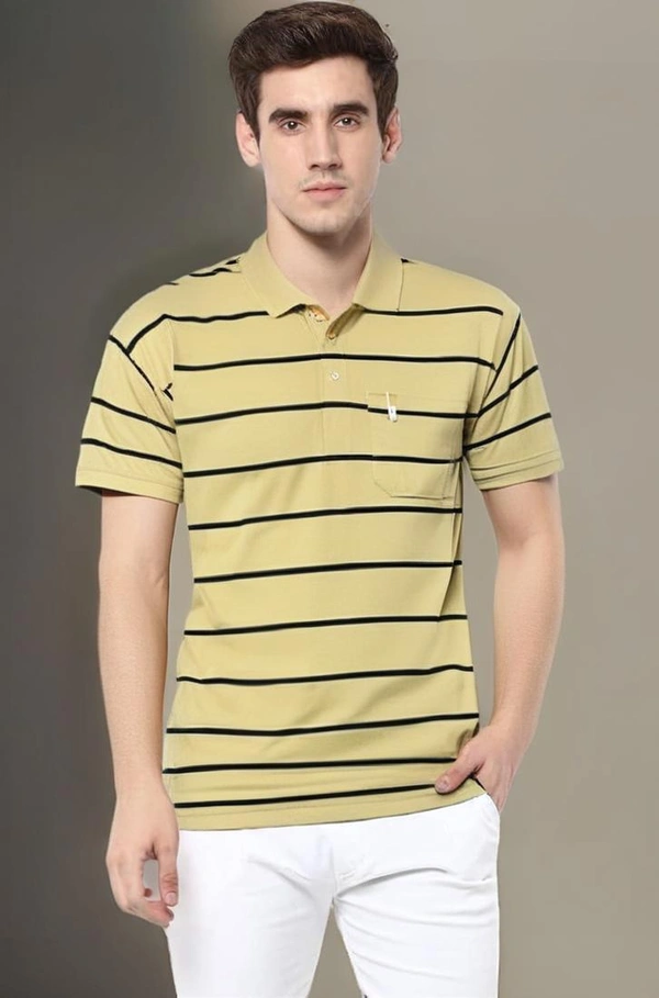 Collar lining cotton t shirt - M, Wattle