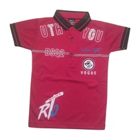 Cotton Collar Print half T Shirt Kids boy - 4 to 5 years, Alizarin Crimson