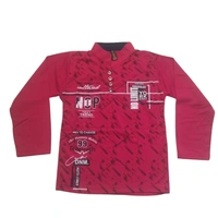 cotton collar print t shirt kids boy 3 - 4 to 5 years, Milano Red