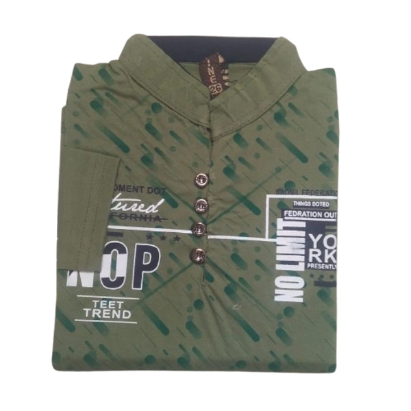 cotton collar print t shirt kids boy 3 - 5 to 6 years, Parsley
