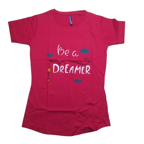 cotton gitl t shirt 7 - 13 to 18 year, M, Mahogany