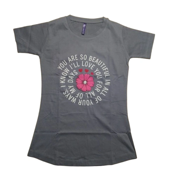 cotton gitl t shirt 7 - 13 to 18 year, M, Gray
