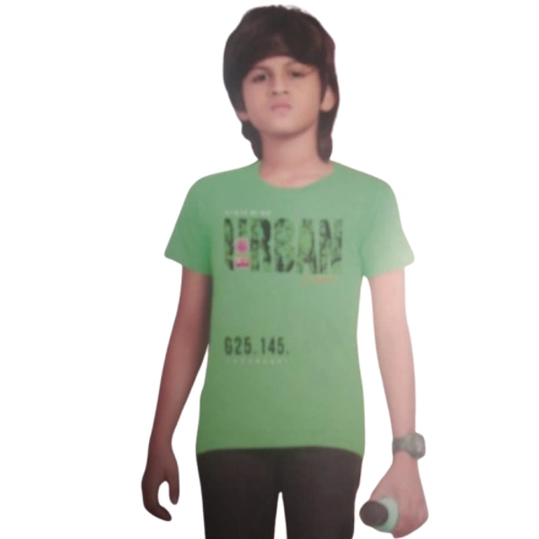 Cotton Round Neck Print Half T Shirt for Kids - 6 to 7.5 years, Fruit Salad