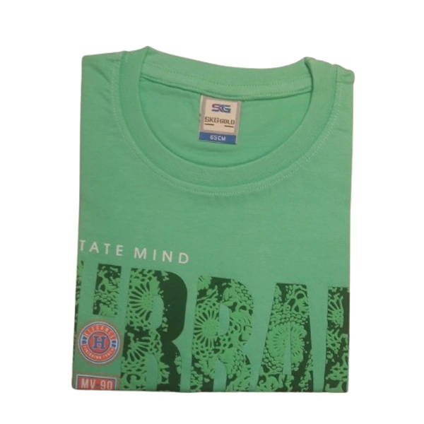 Cotton Round Neck Print Half T Shirt for Kids - 6 to 7.5 years, Fruit Salad