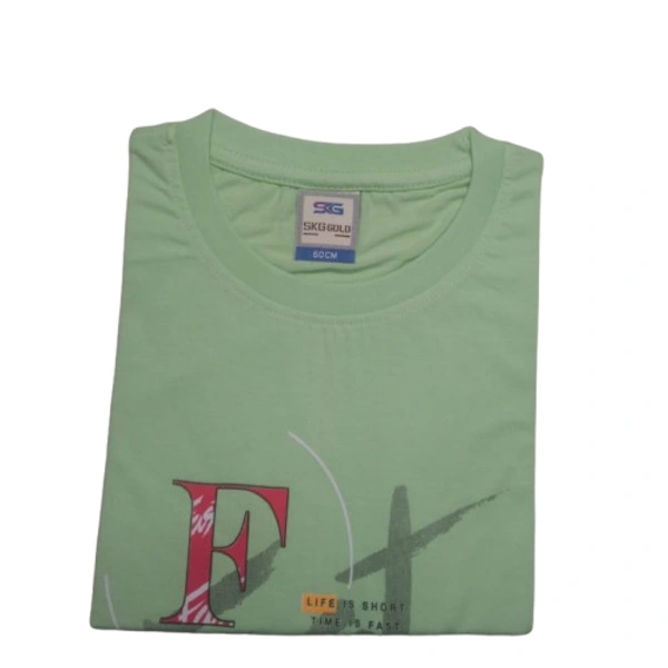 Cotton Round Neck Print Half T Shirt for Kids 2 - 5 to 6 years, Fern