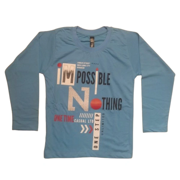 cotton round neck print t shirt kids boy 13 - 5 to 6 years, Glacier