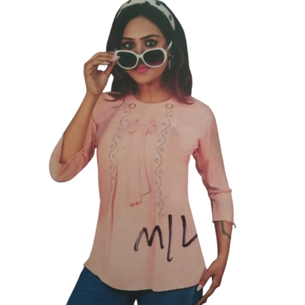 Cotton Sitara Kids Girl Top - 7 to 8 year, M, Deep Blush