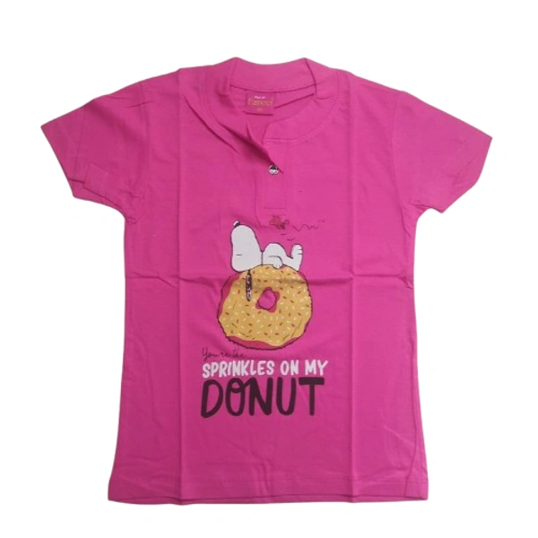 Cotton T Shirt Kids Girls - 6 to 7 year, 32, Valencia