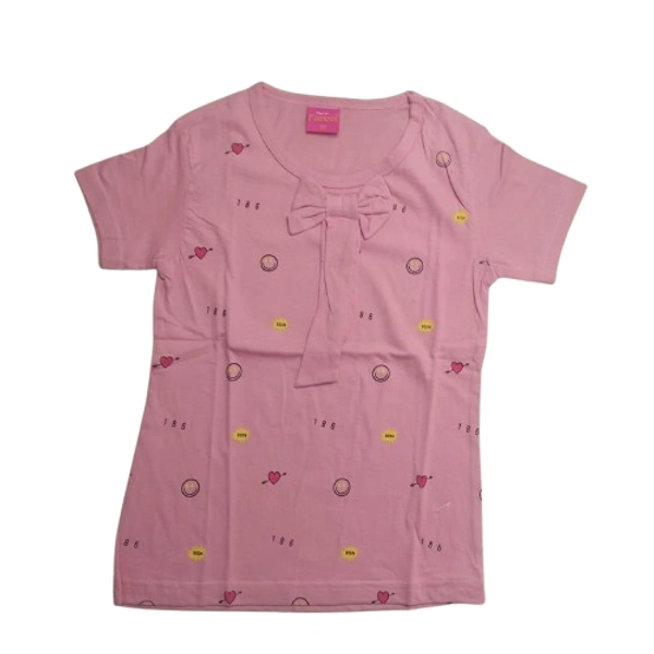 Cotton T Shirt Kids Girls - 6 to 7 year, 32, Sea Pink