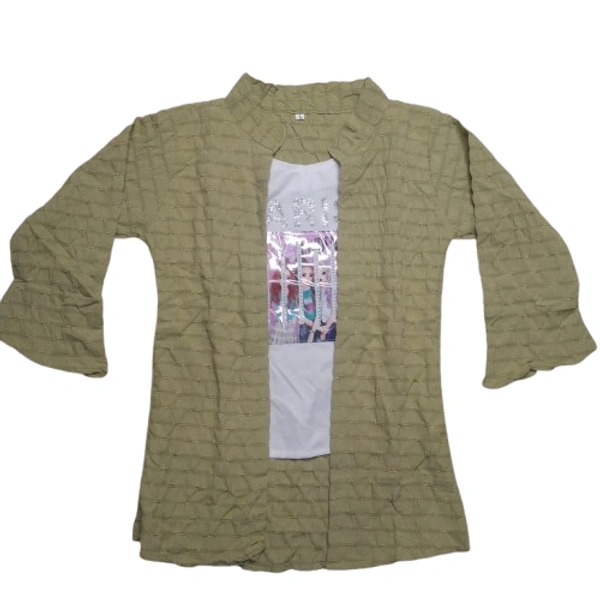 Embordry double style Girl Top - 10 to 12 year, L, Apple