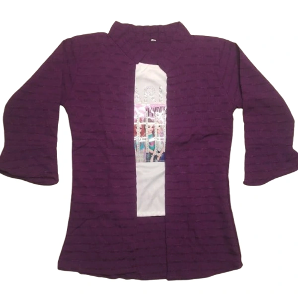 Embordry double style Girl Top - 10 to 12 year, L, Heath