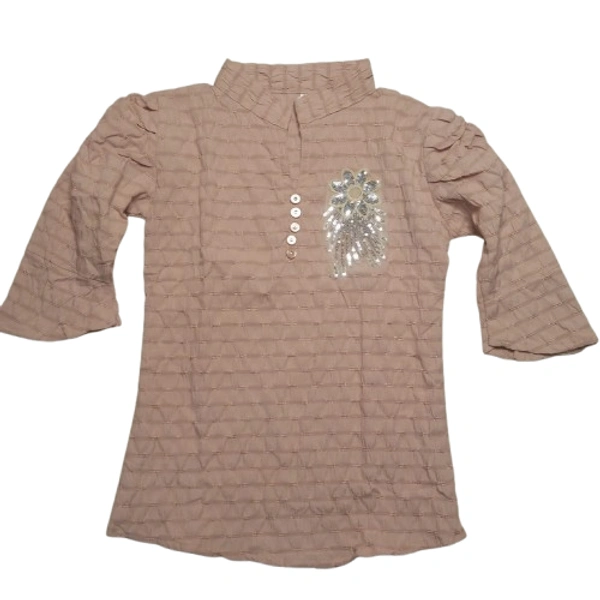 Embordry patch Girl Top - 10 to 12 year, L, Petite Orchid