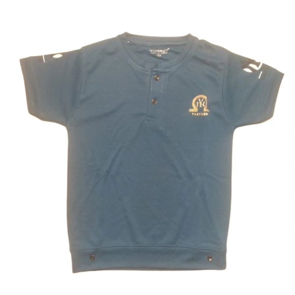 Fancy neck t shirt boy - 4 to 5 years, Black Rock