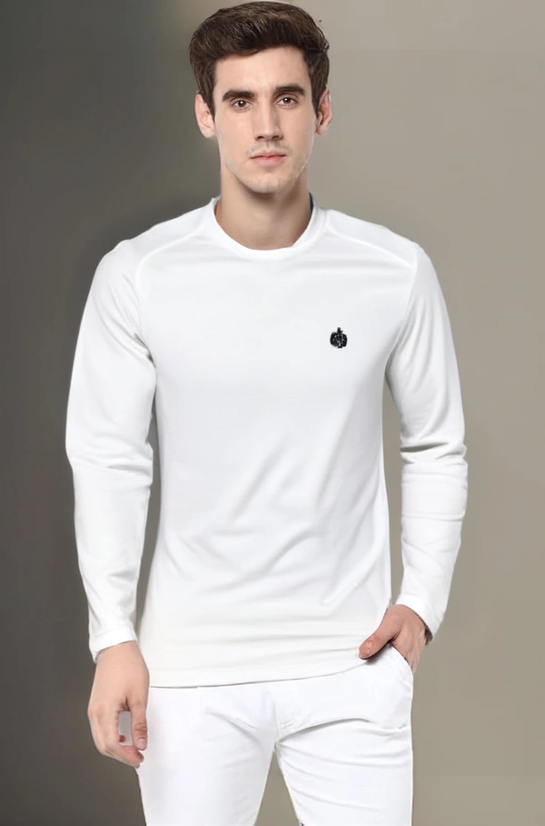 Winter Plain Woolen Inner t shirt - L, White