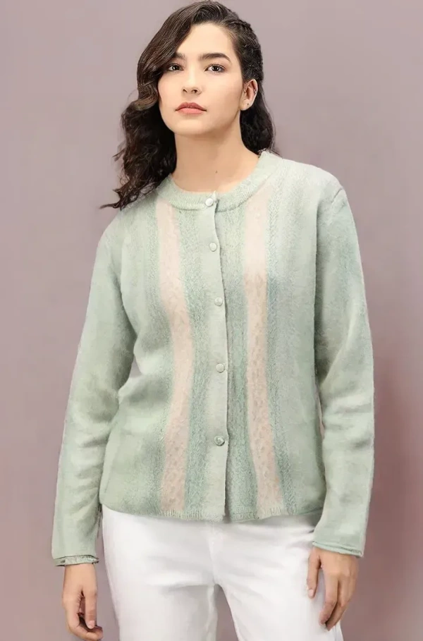 Feather Touch Ladies Cardigan 6 - free, Fountain Blue