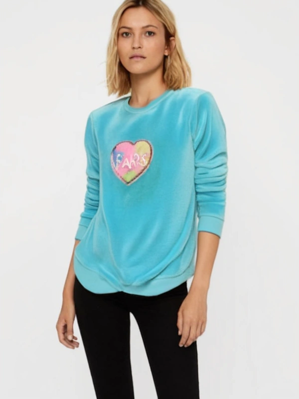 girl woolen soft top 2 - 34, Cyan Aqua