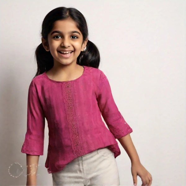 Imported Kids Girl Top 1 - 7 to 8 year, M, Mexican Red