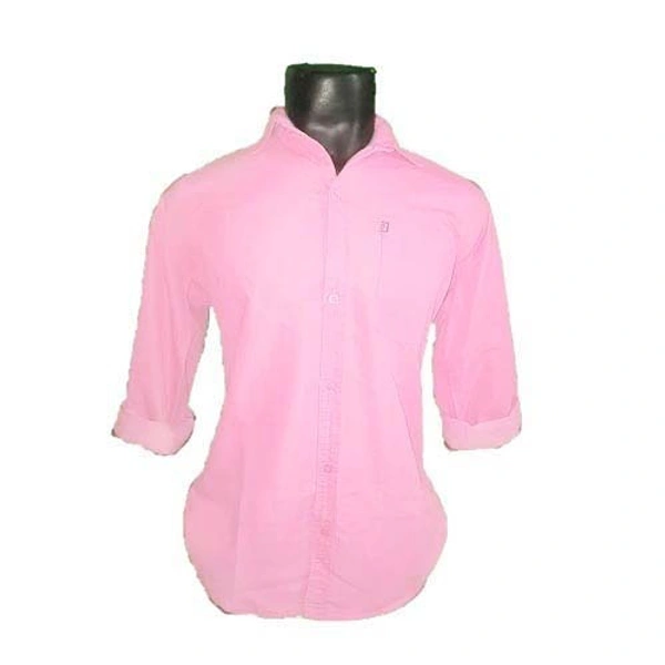 Big bee Mens cotton plain shirt - 40, Pink