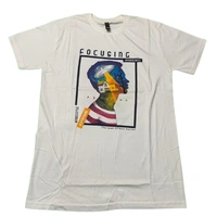 Round neck cottan print t shirt - XL, White