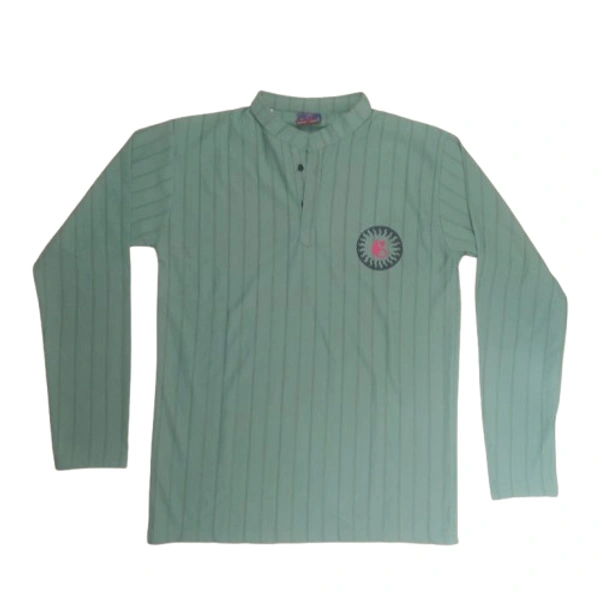 Self Lining Collar Kids Boy T Shirt - 13 to 14 years, Hippie Green