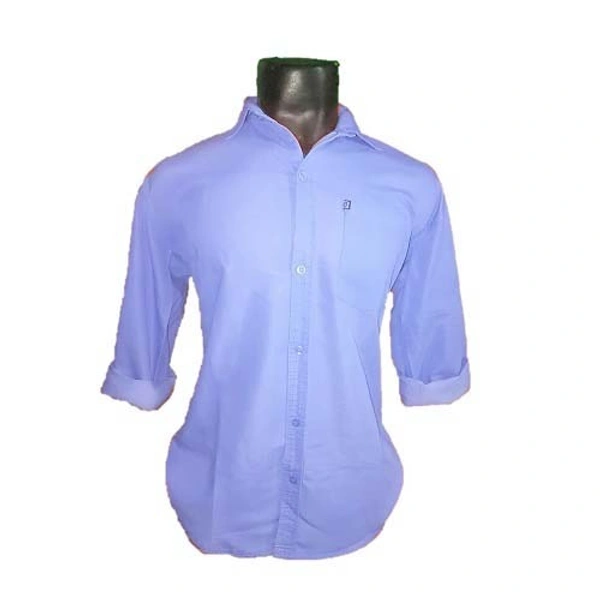 Big bee Mens cotton plain shirt - 44, Cold Purple