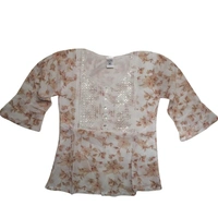 Square Embroidery kids girl top - 7 to 8 year, M, El Salva