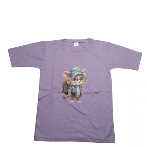 stretchable crop t shirt girl 3 - 15 to 25 year, L, Orchid