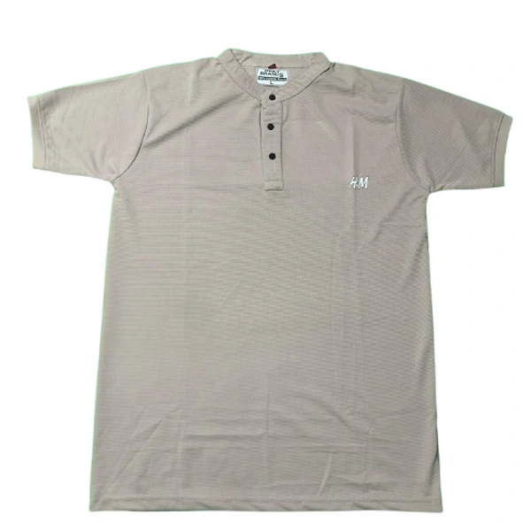 Styles Collar Imported Cloth T Shirt - L, Sandstone