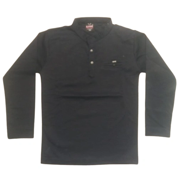 super stretch collar t shirt kids boy - 8 to 9.5 years, Black Pearl
