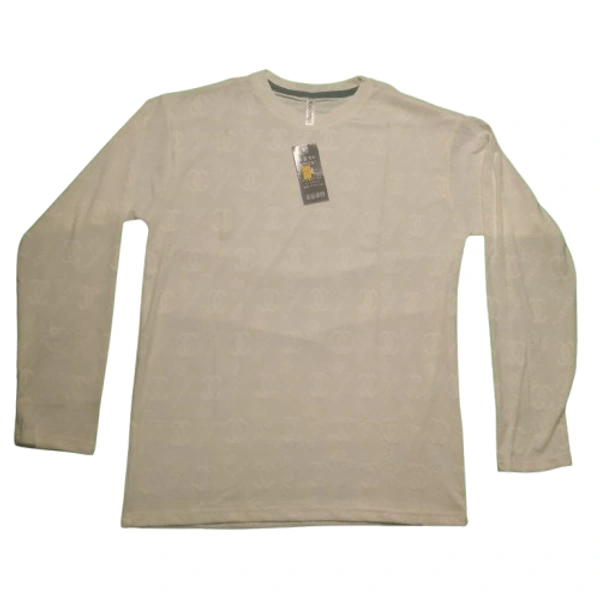 Super Stretch Self Design T Shirt - XL, White