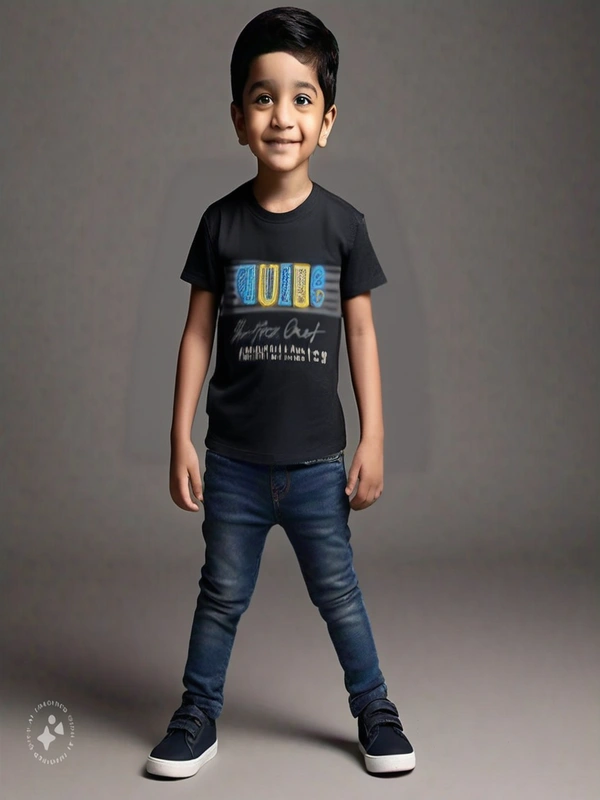 Tensile Stretchable t shirt kids boy - 4 to 5 years, Black