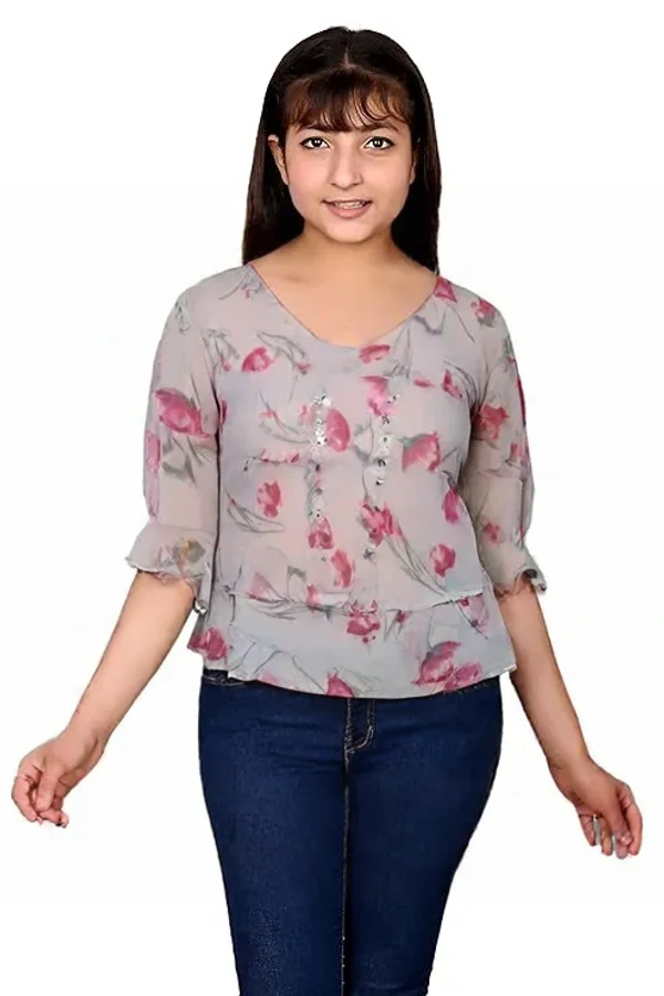 Up and down  Girl Top 2 - 10 to 12 year, L, Red