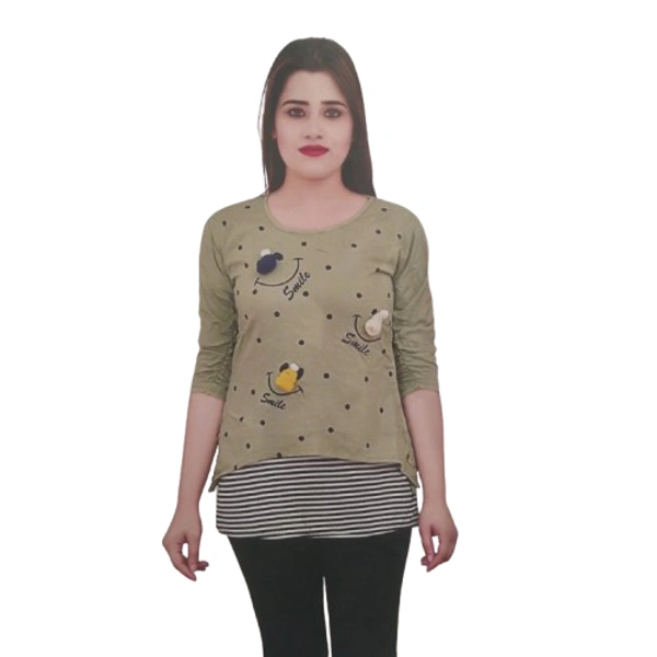 Up and Down Kids Girl's Top - 7 to 8 year, M, Asparagus