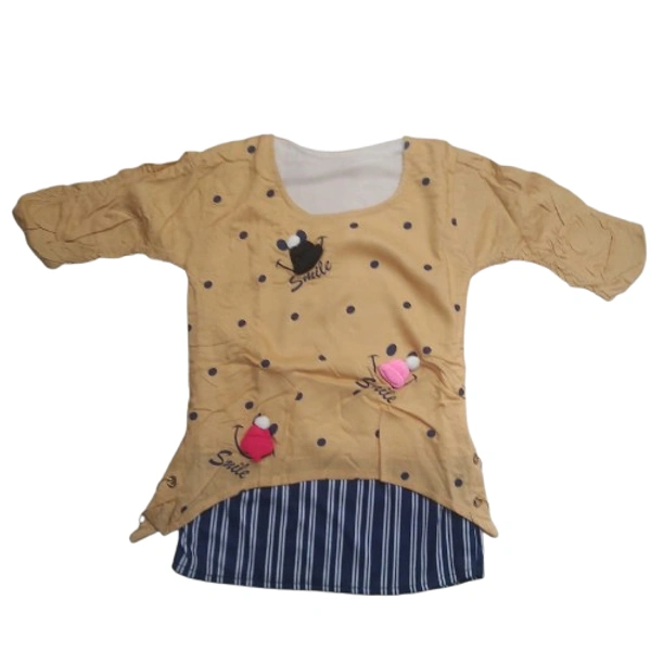 Up and Down Kids Girl's Top - 7 to 8 year, M, Sea Pink