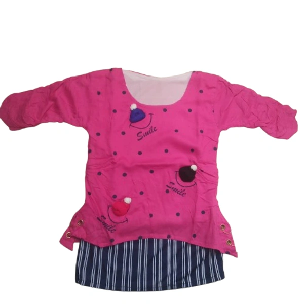 Up and Down Kids Girl's Top - 7 to 8 year, M, Persian Rose
