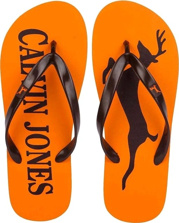 Calvinjones Men Casual Orange Brown RUbber