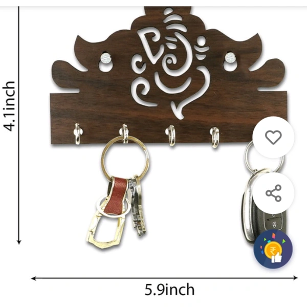 Mudroom Wall Mount Decorative Keys (Brown)