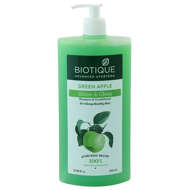 Biotique Green Apple Shine & Glow Shampoo + Conditioner 650 ml